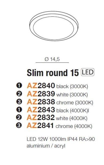 Įleidžiamas šviestuvas AZzardo Slim AZ2842 цена и информация | Įmontuojami šviestuvai, LED panelės | pigu.lt