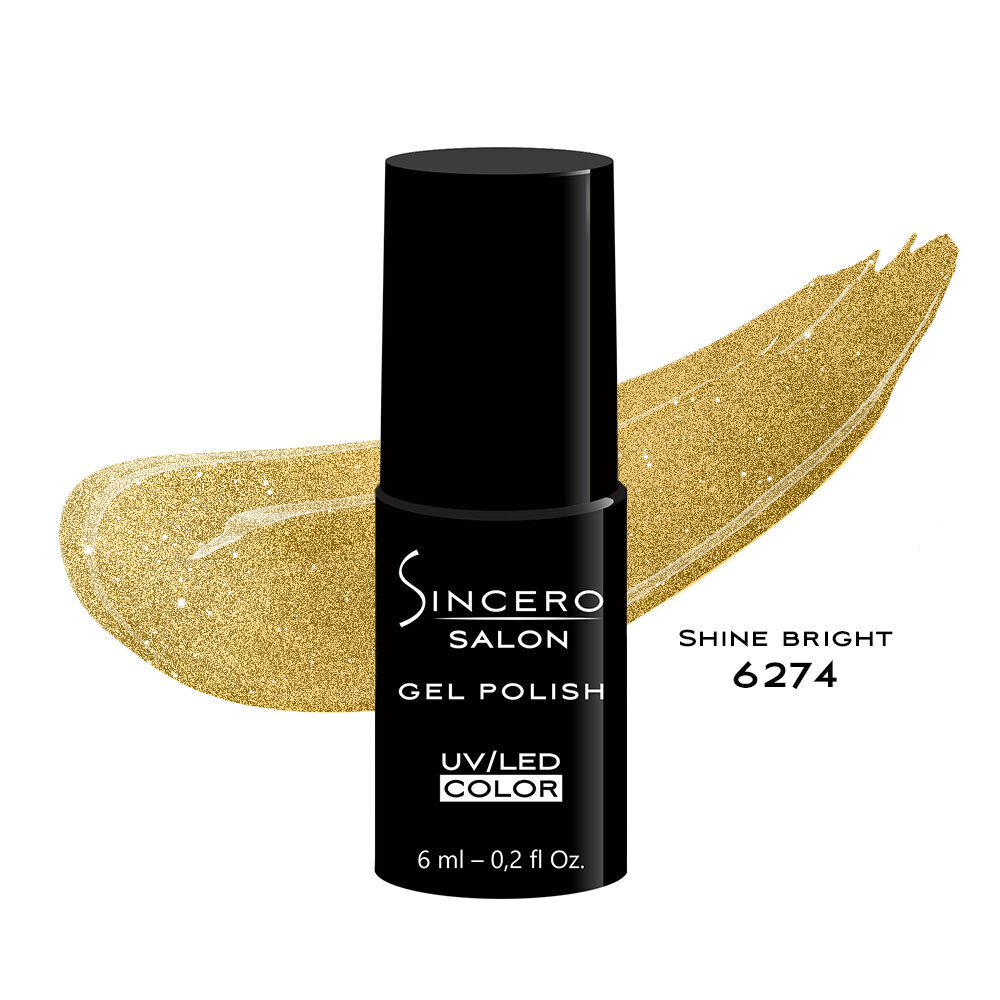 Gelinis nagų lakas "Sincero Salon", 6 ml, SHINE BRIGHT, 6274 цена и информация | Nagų lakai, stiprintojai | pigu.lt