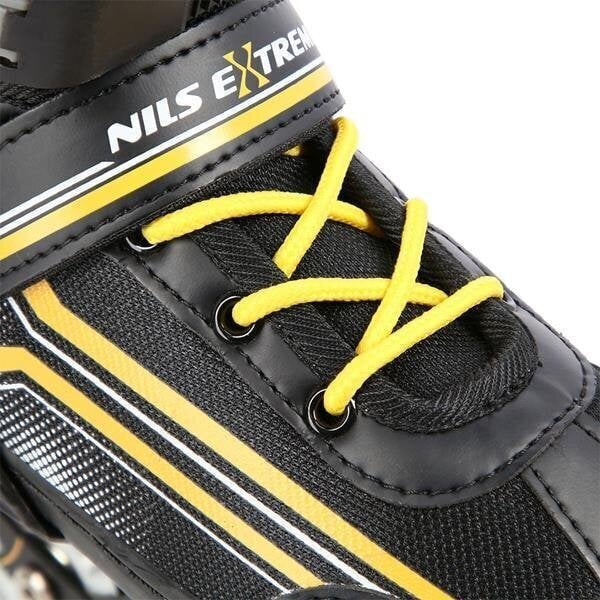 Reguliuojamo dydžio riedučiai-pačiūžos Nils Extreme NH18190, juodi/geltoni kaina ir informacija | Riedučiai | pigu.lt