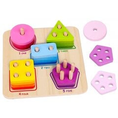 Деревянных сортировщик геометрических форм для 2 - 6 лет Tooky Toy цена и информация | Игрушки для малышей | pigu.lt