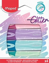 Текстовой маркер MAPED Fluo Glitter 4 цвета цена и информация | Kanceliarinės prekės | pigu.lt