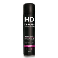 Labai stiprios fiksacijos plaukų lakas Farcom HD Keratin Ultra Strong, 300 ml kaina ir informacija | Plaukų formavimo priemonės | pigu.lt