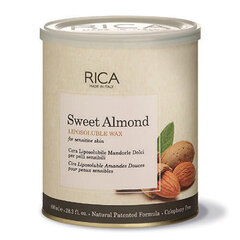 Vaškas su saldžiųjų migdolų ekstraktu jautriai odai Rica Sweet Almond Liposoluble Wax, 800 ml kaina ir informacija | Depiliacijos priemonės | pigu.lt
