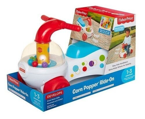 Paspiriama mašinėlė Fisher Price Corn Popper Ride on kaina ir informacija | Žaislai kūdikiams | pigu.lt