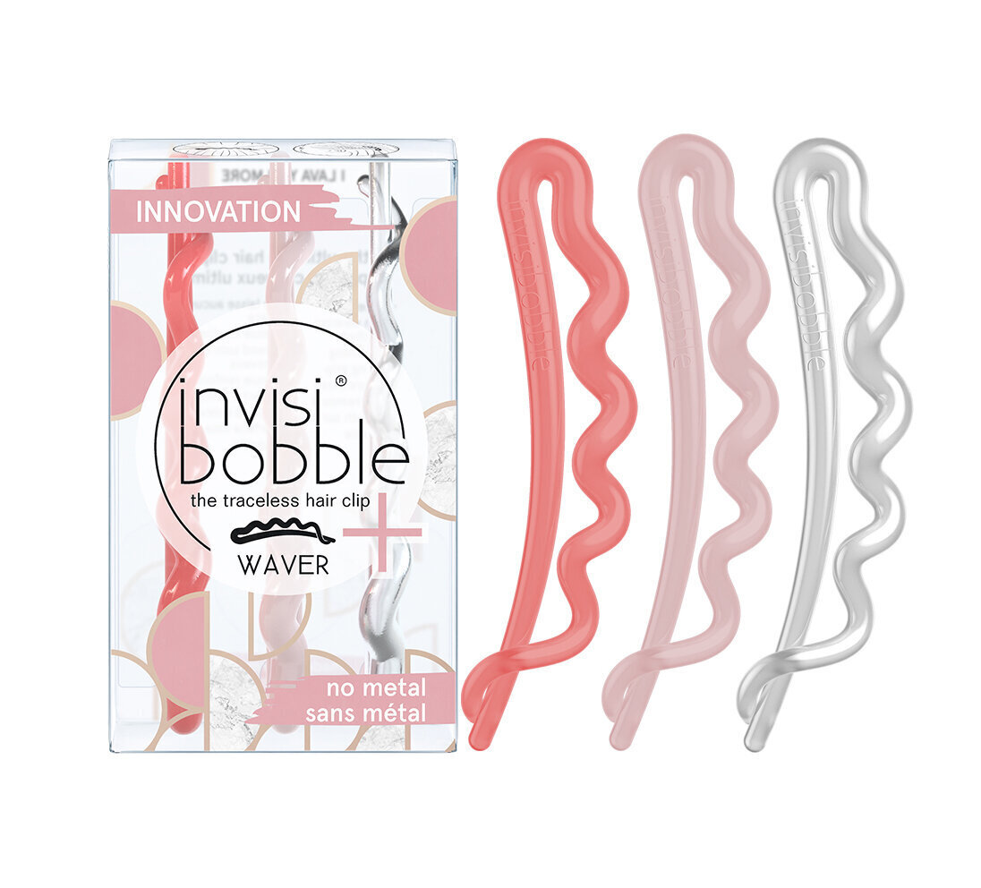 Plaukų segtukai Invisibobble Waver Plus Marblelous - I Lava You More -Limited, 3 vnt. kaina ir informacija | Plaukų aksesuarai | pigu.lt