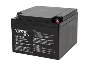 Свинцовый аккумулятор VIPOW 12В 28Ач цена и информация | Аккумуляторы | pigu.lt