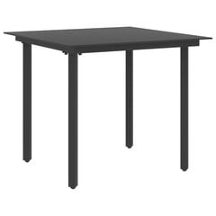Садовый обеденный стол, черный, 80x80x74 см цена и информация | Садовые столы, столики | pigu.lt