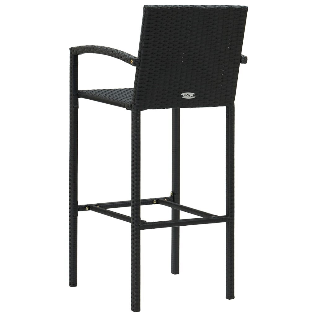 Baro taburetės, 4 vnt, juodos kaina ir informacija | Virtuvės ir valgomojo kėdės | pigu.lt