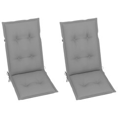 Sodo kėdės pagalvėlės, 120x50x7 cm, 2 vnt, pilkos kaina ir informacija | Pagalvės, užvalkalai, apsaugos | pigu.lt