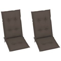 Sodo kėdės pagalvėlės, 120x50x7 cm, 2 vnt, rudos kaina ir informacija | Pagalvės, užvalkalai, apsaugos | pigu.lt