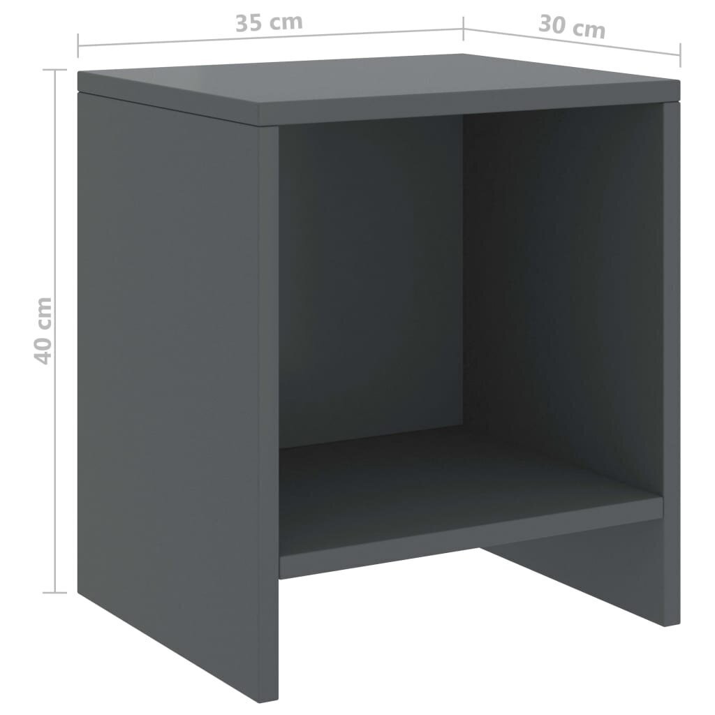 Naktinė spintelė, 35x30x40 cm, tamsiai pilka kaina ir informacija | Spintelės prie lovos | pigu.lt