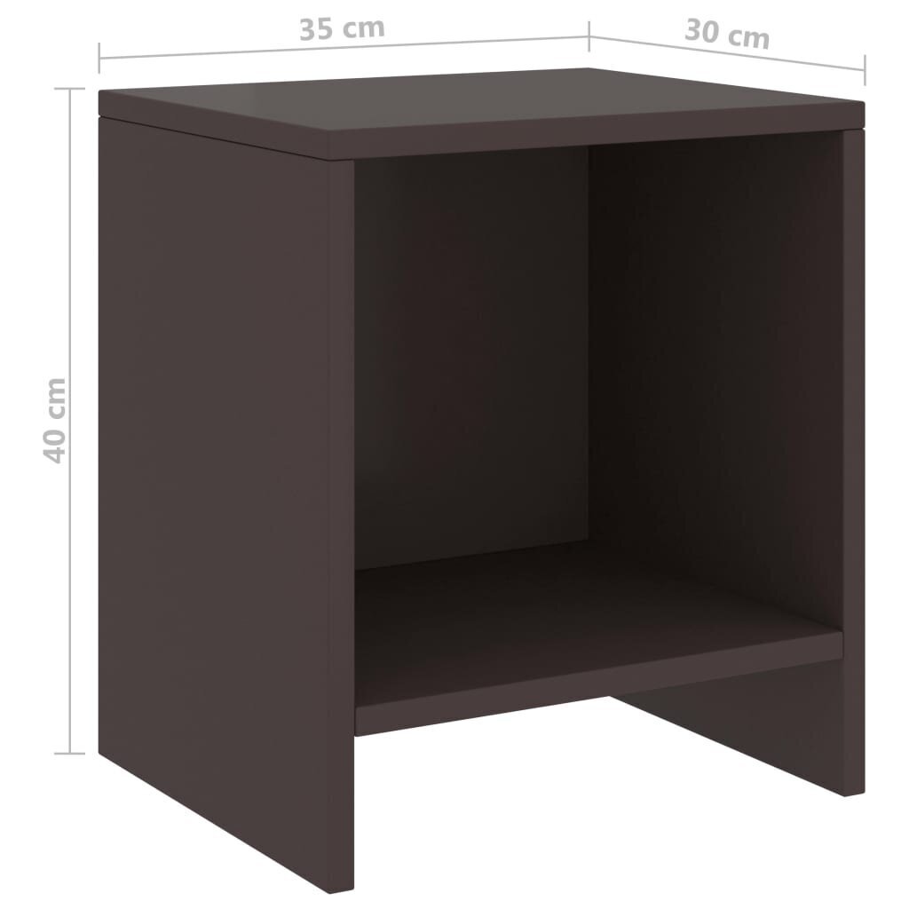 Naktinės spintelės, 2vnt., 35x30x40 cm, tamsiai rudos kaina ir informacija | Spintelės prie lovos | pigu.lt