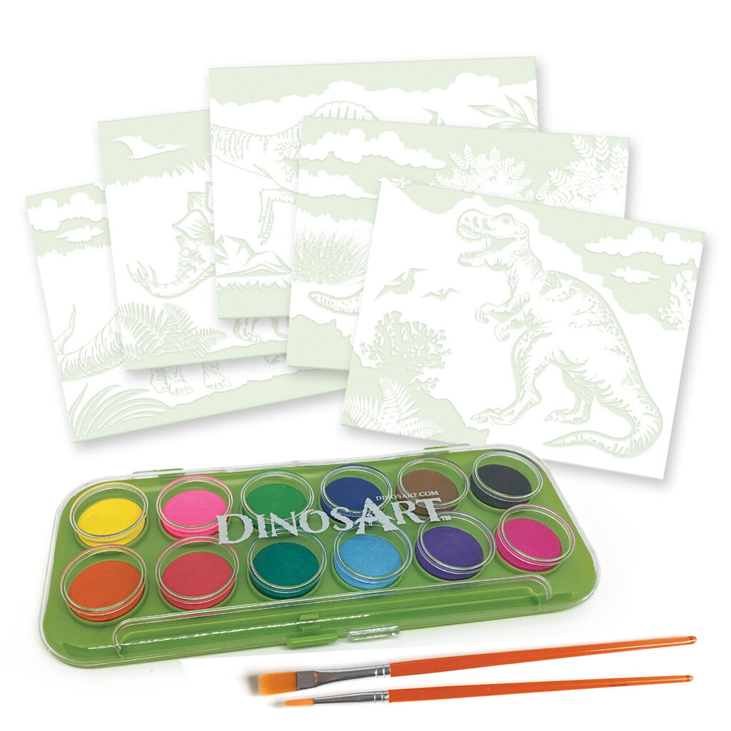 Kūrybinis rinkinys Dinosart Magic Watercolor, 15052 цена и информация | Piešimo, tapybos, lipdymo reikmenys | pigu.lt