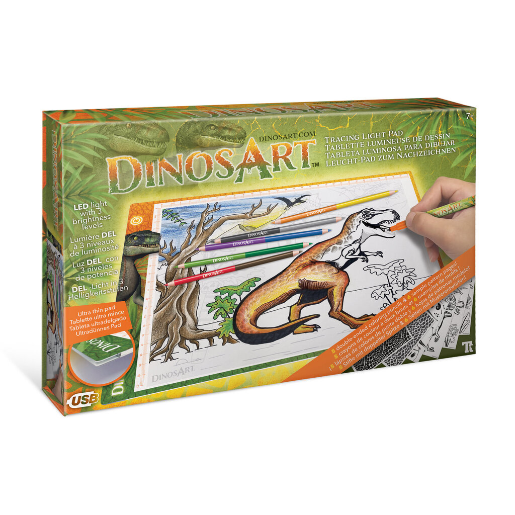 Kūrybinis rinkinys Dinosart Tracing Light Pad, 15151 kaina ir informacija | Lavinamieji žaislai | pigu.lt