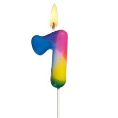 Susy Card gimtadienio žvakė, Nr. 7, spalvinga, 5 cm kaina ir informacija | Dekoracijos šventėms | pigu.lt