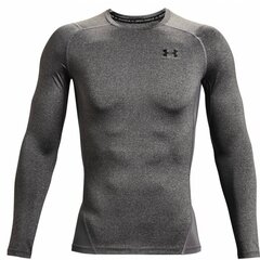 Kompresiniai marškinėliai vyrams Under Armour HG Armour Comp LS - Carbon Heather, pilki kaina ir informacija | Sportinė apranga vyrams | pigu.lt