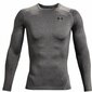 Vyriški kompresiniai marškinėliai Under Armour HG Armour Comp LS - Carbon Heather, pilki kaina ir informacija | Sportinė apranga vyrams | pigu.lt