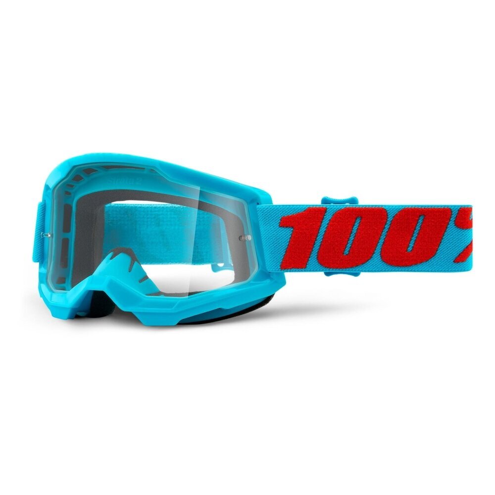 Motokroso akiniai 100% Strata 2 - Red Plexi kaina ir informacija | Moto reikmenys | pigu.lt
