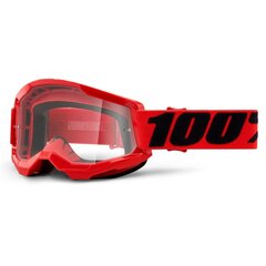 Motokroso akiniai 100% Strata 2 - Red Plexi kaina ir informacija | Moto reikmenys | pigu.lt