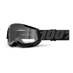 Vaikiški motokroso akiniai 100% Strata 2 Youth - Black Plexi kaina ir informacija | Moto reikmenys | pigu.lt