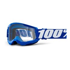 Vaikiški motokroso akiniai 100% Strata 2 Youth - Blue Plexi kaina ir informacija | Moto reikmenys | pigu.lt