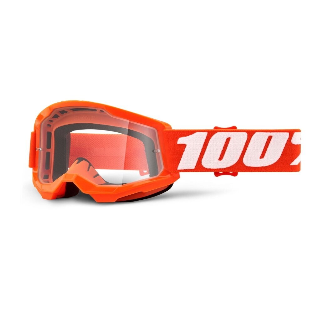 Vaikiški motokroso akiniai 100% Strata 2 Youth - Orange Plexi цена и информация | Moto reikmenys | pigu.lt