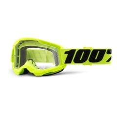 Vaikiški motokroso akiniai 100% Strata 2 Youth - Yellow Plexi kaina ir informacija | Moto reikmenys | pigu.lt