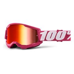 Motokroso akiniai Strata 2 Mirror, rožiniai/raudoni kaina ir informacija | Moto reikmenys | pigu.lt