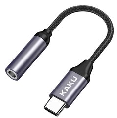 Аудио адаптер для телефонов KAKU KSC-428 USB-C на 3.5 мм, черный цена и информация | Адаптеры, USB-разветвители | pigu.lt