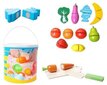 Medinis žaislinių pjaustomų daržovių kibirėlis цена и информация | Žaislai mergaitėms | pigu.lt