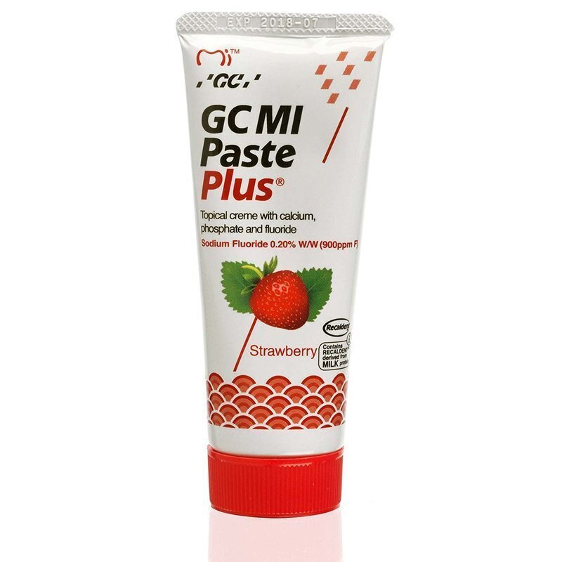 GC Mi Paste Plus Recaldent dantų kremas su fluoru, braškių skonio, 35 ml цена и информация | Dantų šepetėliai, pastos | pigu.lt