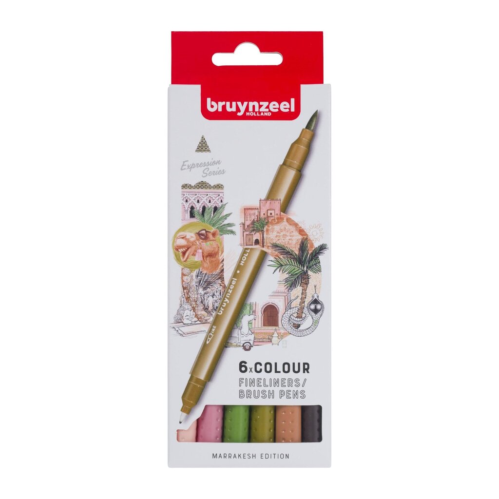 Dvipusių markerių rinkinys Expression Bruynzeel Marrakesh, 6 spalvų цена и информация | Piešimo, tapybos, lipdymo reikmenys | pigu.lt
