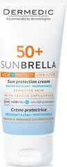 DERMEDIC Солнцезащитный крем SUNBRELLA, SPF 50+ для кожи с видимыми капиллярами, 50 г цена и информация | Кремы от загара | pigu.lt