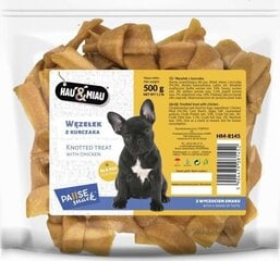 Hau Miau Pausesnack skanėstas šuniuj vištienos ryšulėlis 500g kaina ir informacija | Skanėstai šunims | pigu.lt
