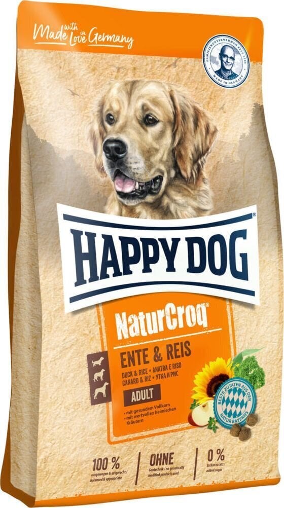 Happy Dog NaturCroq Ente&Reis suaugusiems šunims su antiena ir ryžiais, 12 kg kaina ir informacija | Sausas maistas šunims | pigu.lt