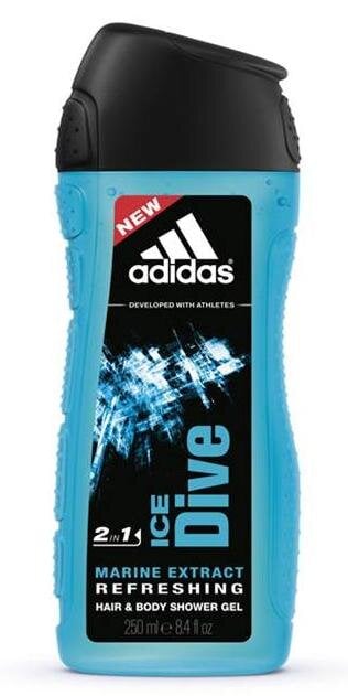 Dušo želė Adidas Ice Dive vyrams 250 ml kaina ir informacija | Parfumuota kosmetika vyrams | pigu.lt
