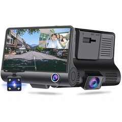 RoGer 3in1 Car video recorder with integrated front / rear / inside camera / Full HD / 170 degree view kaina ir informacija | Veiksmo ir laisvalaikio kameros | pigu.lt