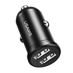 Зарядное устройство USAMS 2xUSB 2.4A Mini| black |CC114TC01 (US-CC114) цена и информация | Зарядные устройства для телефонов | pigu.lt