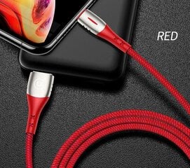 USB/Lightning laidas USAMS raudonas, 120cm (su LED indikatoriumi) kaina ir informacija | Laidai telefonams | pigu.lt