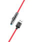 USB/Lightning laidas USAMS, 120cm, raudonas (90' kampas / su LED indikatoriumi) kaina ir informacija | Laidai telefonams | pigu.lt
