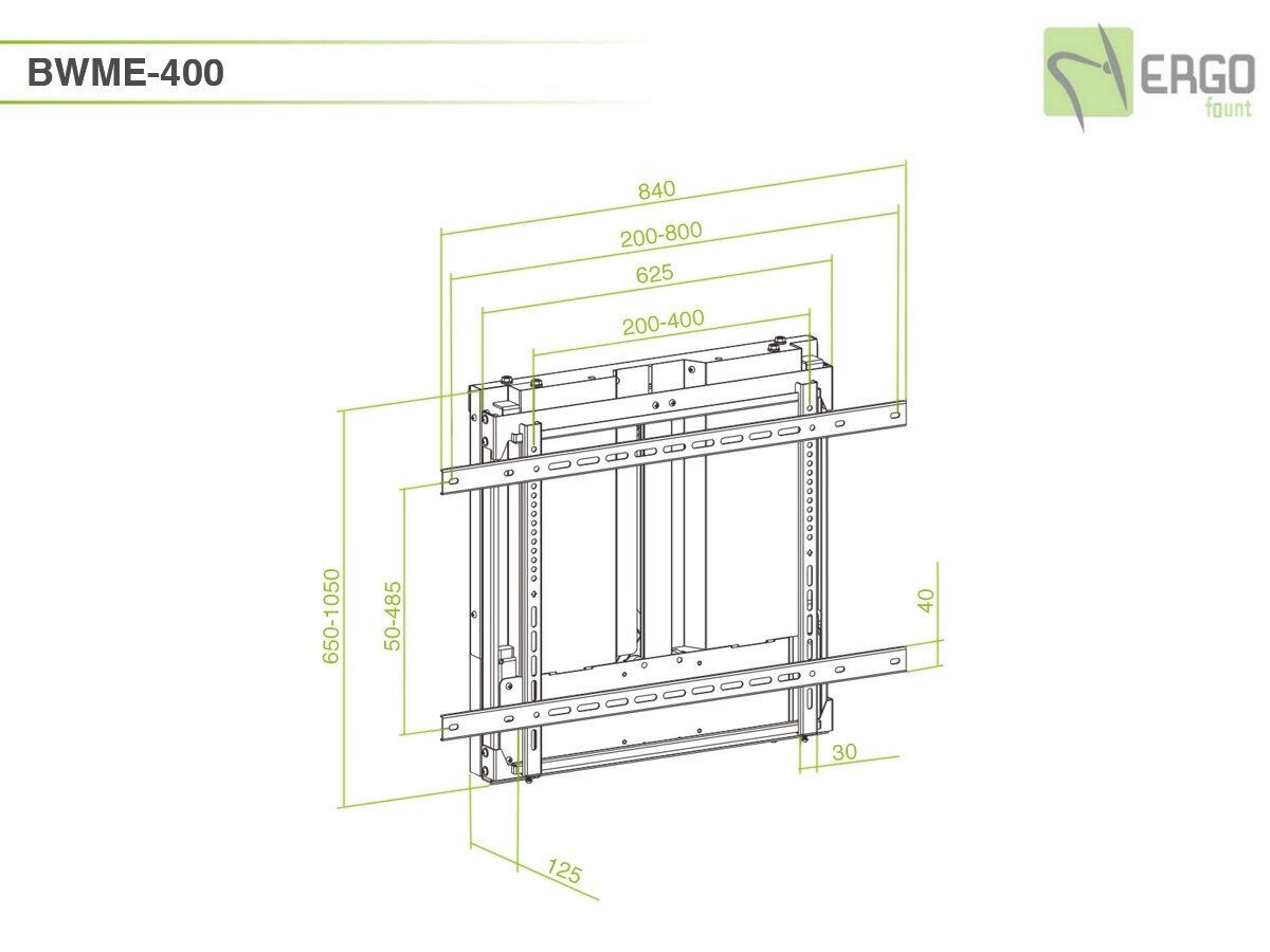 Ergofount BWME-400 37-55” kaina ir informacija | Televizorių laikikliai, tvirtinimai | pigu.lt