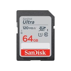 SanDisk 64GB Ultra SDXC UHS-I цена и информация | Карты памяти для фотоаппаратов, камер | pigu.lt