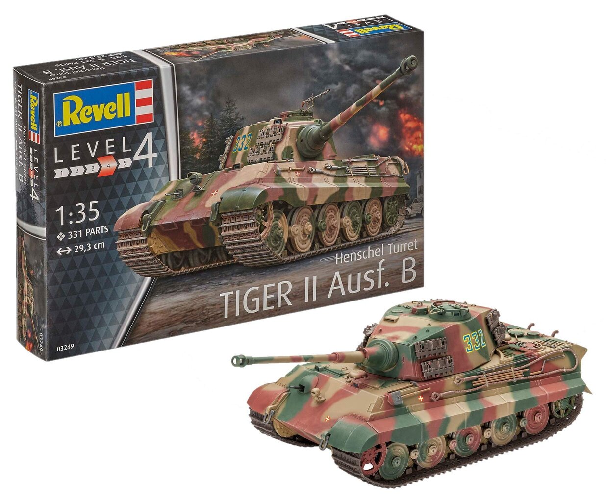 Klijuojamas modelis Revell Henschel Turret Tiger II Ausf.B, 03249 kaina ir informacija | Konstruktoriai ir kaladėlės | pigu.lt