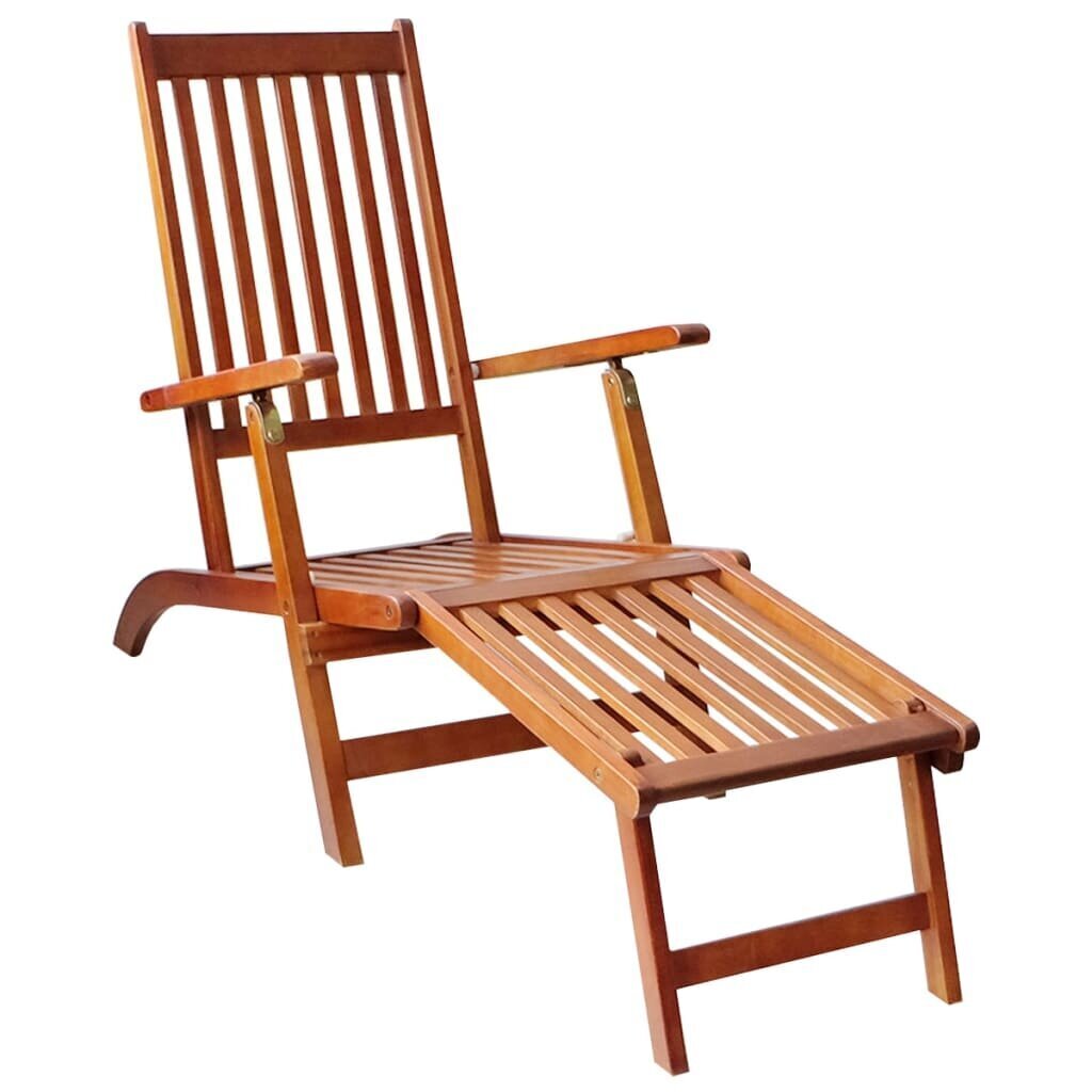 Lauko terasos kėdė su pakoja ir pagalvėle, rudas kaina ir informacija | Gultai | pigu.lt
