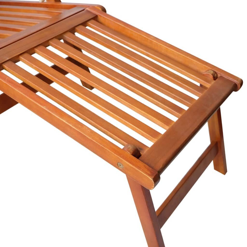 Lauko terasos kėdė su pakoja ir pagalvėle, ruda цена и информация | Gultai | pigu.lt