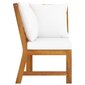 vidaXL Modulinė kampinė sofa su kreminėmis pagalvėmis, akacija kaina ir informacija | Lauko kėdės, foteliai, pufai | pigu.lt