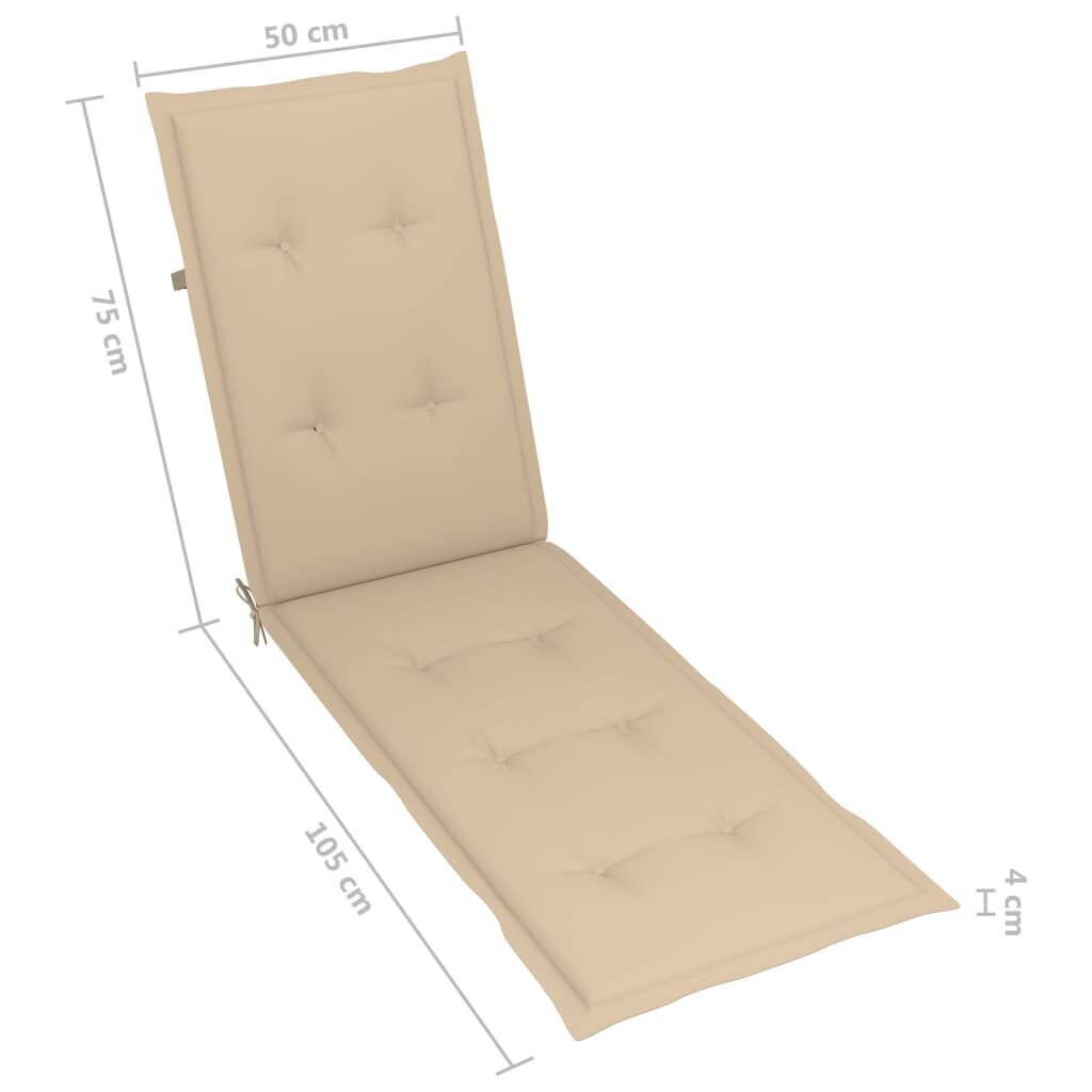 Terasos kėdės pagalvėlė, (75+105)x50x4 cm, smėlio spalvos kaina ir informacija | Pagalvės, užvalkalai, apsaugos | pigu.lt