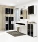 Aukšta vonios spintelė-lentyna NORE Fin su 2-omis durelėmis, balta/juoda kaina ir informacija | Vonios spintelės | pigu.lt