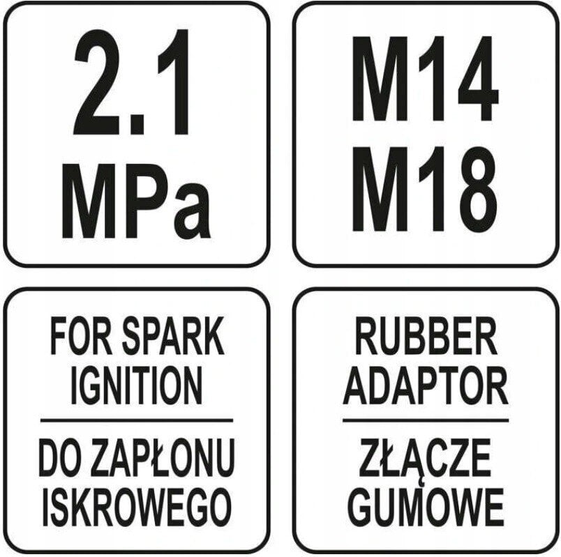 Kompresijos matuoklio su antgaliais rinkinys YATO, YT-73011 kaina ir informacija | Mechaniniai įrankiai | pigu.lt