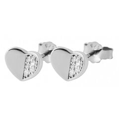 Серебряные серьги в форме сердца цена и информация | Серьги | pigu.lt
